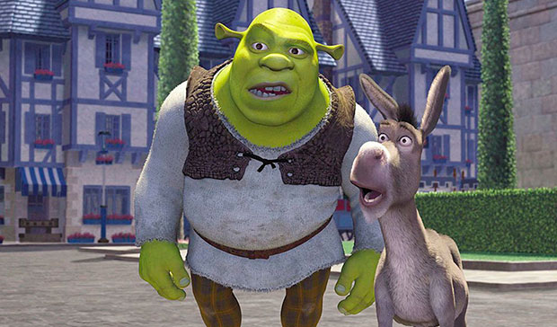 Imagen con los protagonistas de la película Shreck