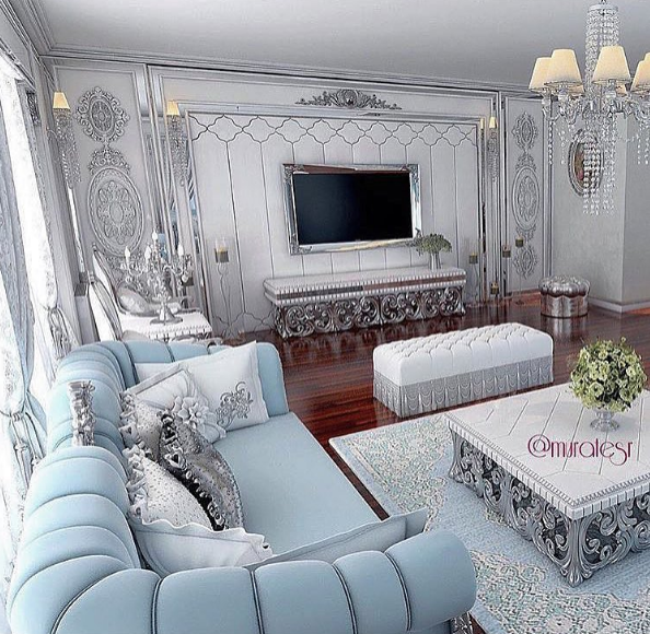 101 planos: 10 Ideas de diseño para la sala de estar azul