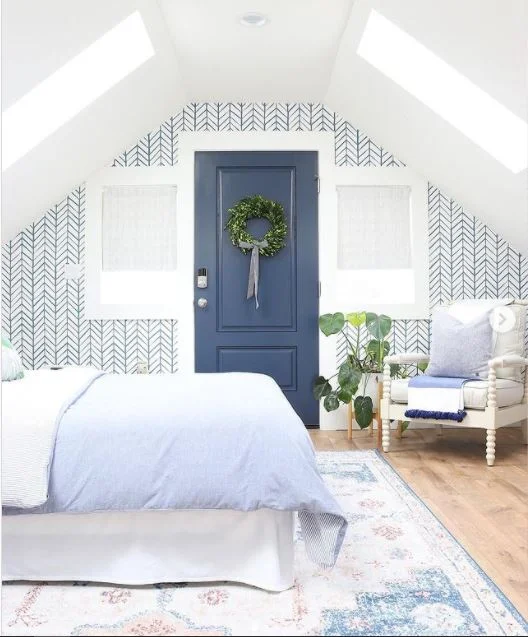 Blue and white bedrooms