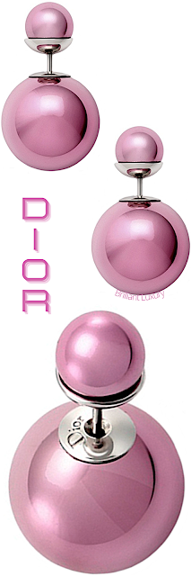 ♦Dior Mise en Dior Tribales earrings in white gold with pink resin pearls #dior #jewelry #earrings #brilliantluxury