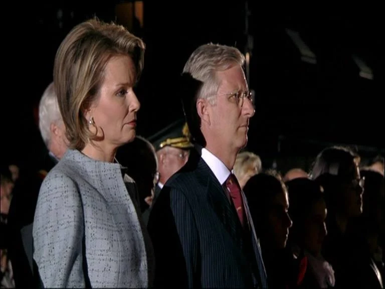 Belgian King and Queen with Princess Elisabeth at WW1 Commemoration