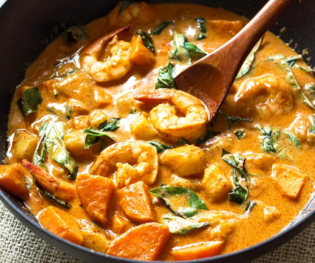 receta de camarones al curry