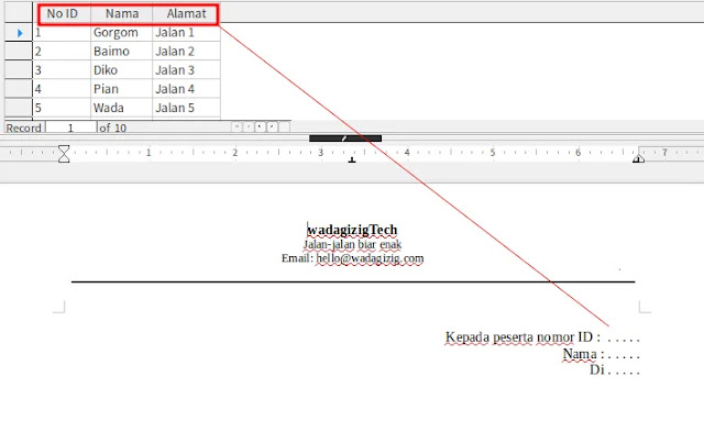 LibreOffice Mail Merge: Data Source