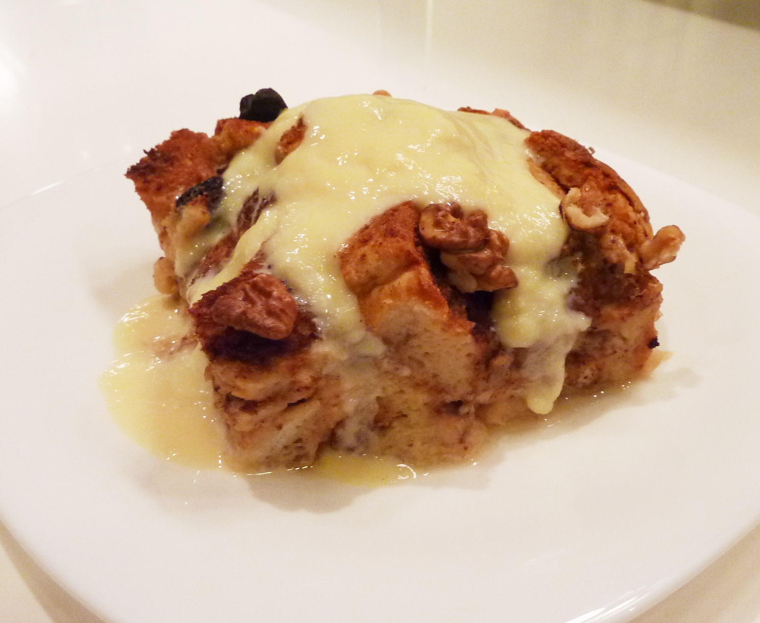 My Personal Food Journal Bread Pudding with Custard Sauce