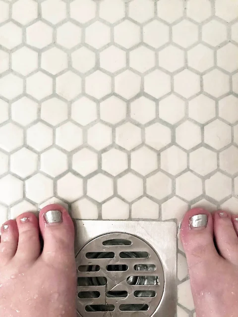 feet in new shower