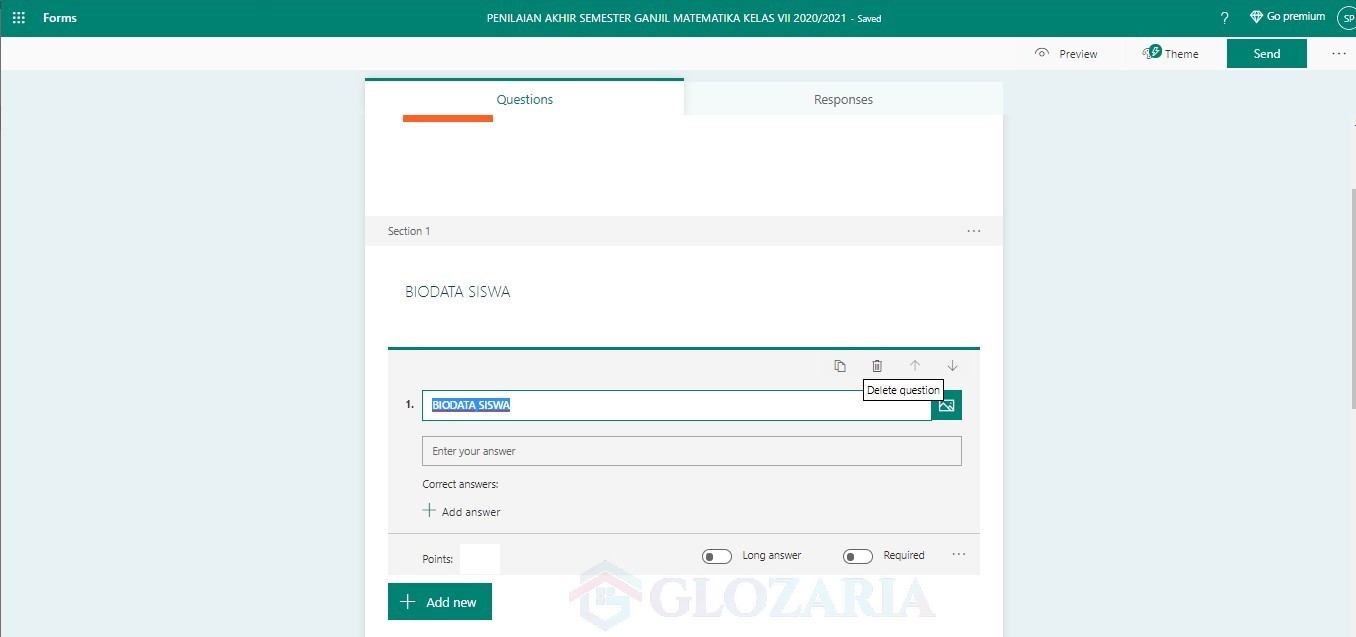 Cara Membuat Form Biodata Siswa Peserta Ulangan Pas Menggunakan Microsoft Forms Glozaria