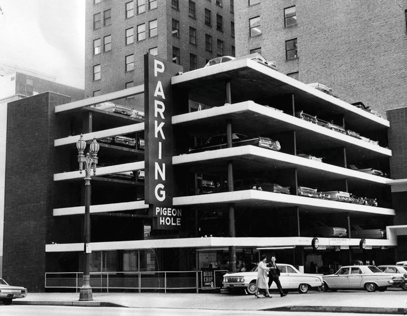 Pigeon Hole Parking for Automobiles in Portland, 1955 Vintage News Daily