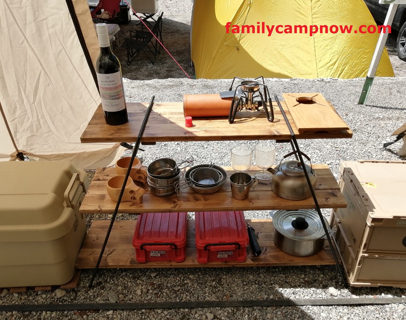 キャンプ用の棚アイアンラックをdiy 自作 しました キャンプ初心者家族のあれこれブログ