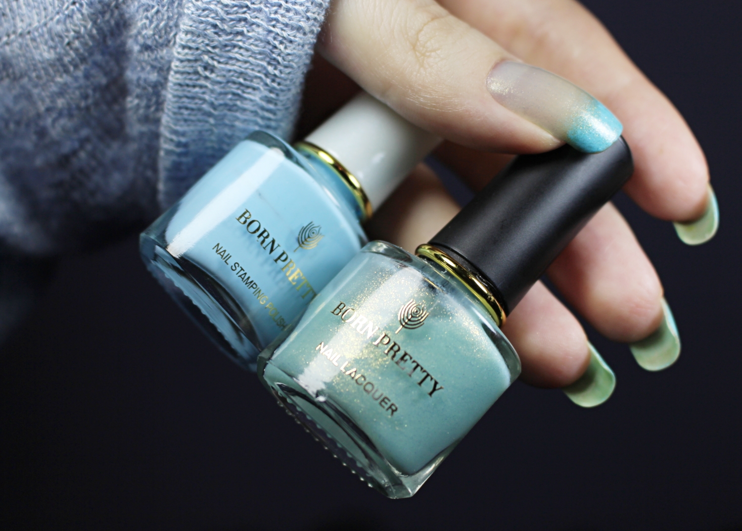 blue ombre nail look tutorial