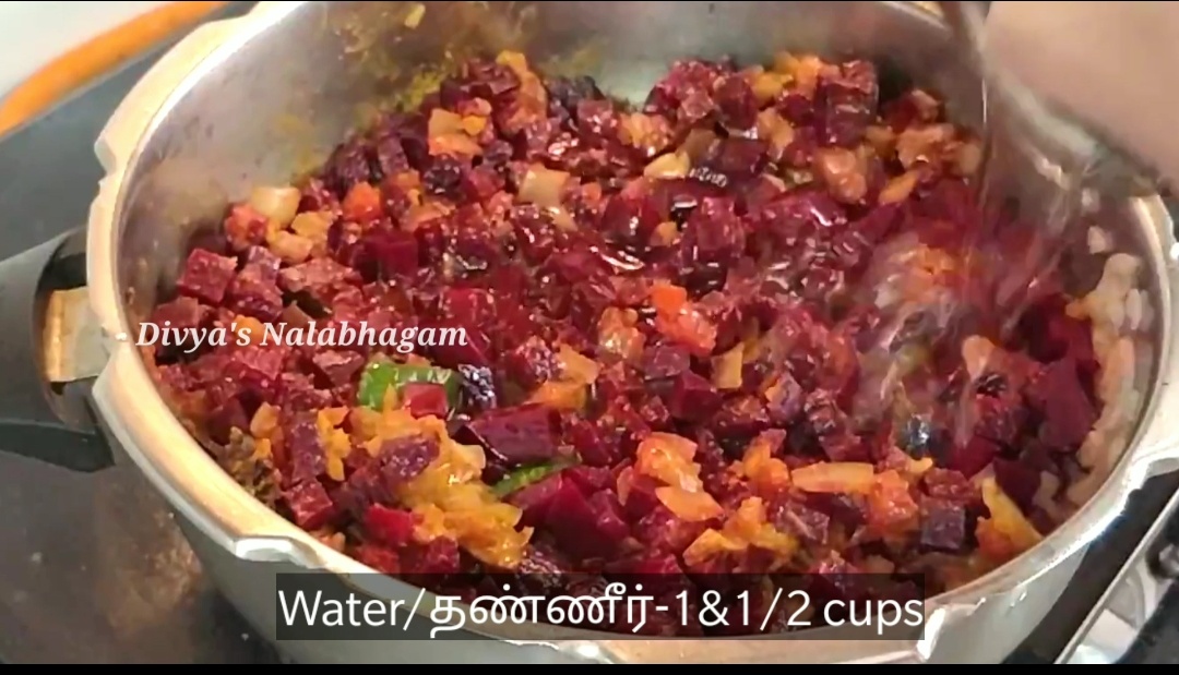 Beetroot Kurma In Pressure Cooker Beetroot Korma Divya's Nalabhagam