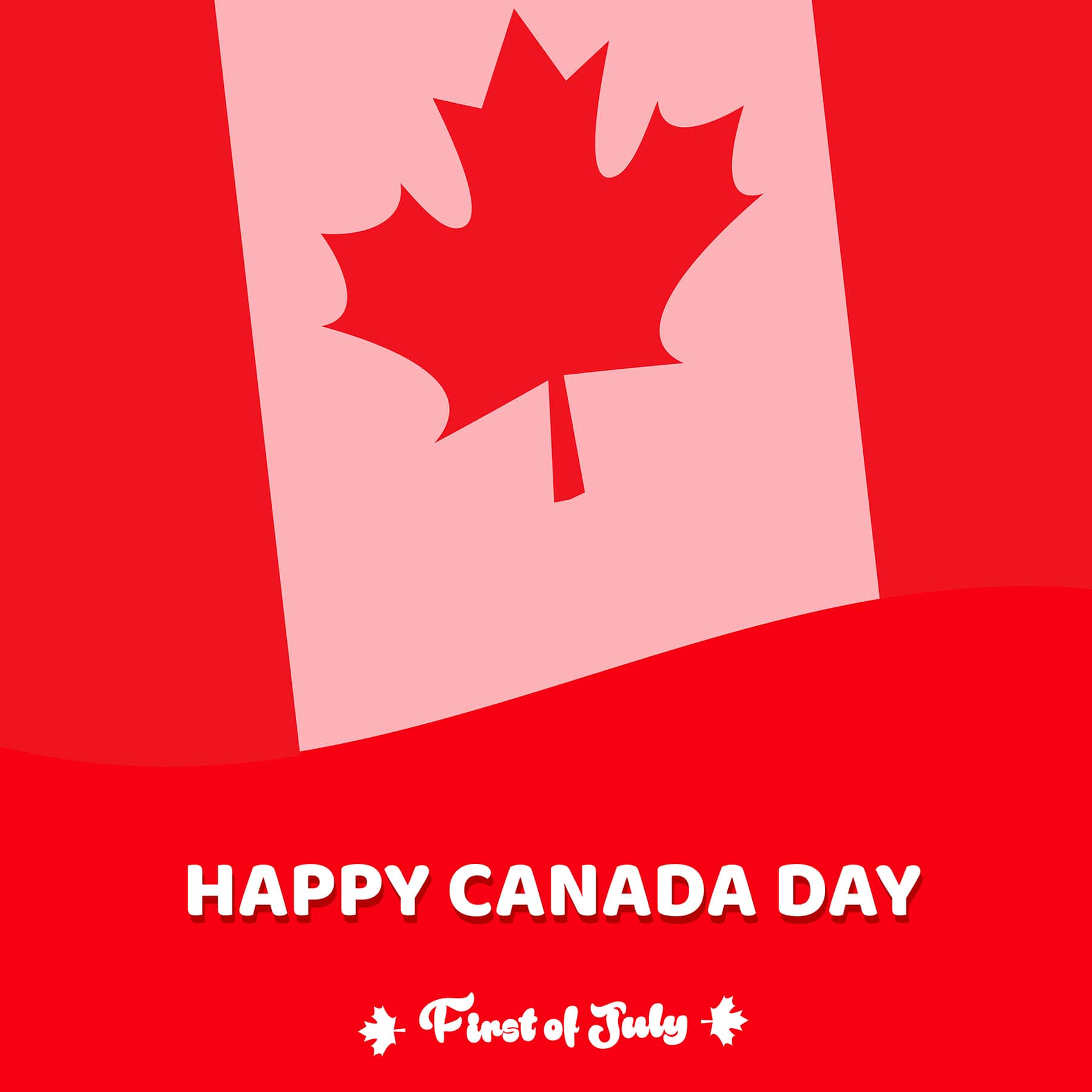 Happy Canada Day vector design with flag background free download