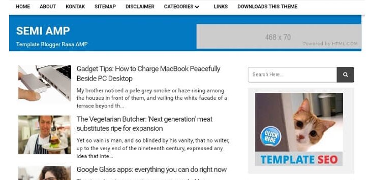 Semi AMP Blogger Template