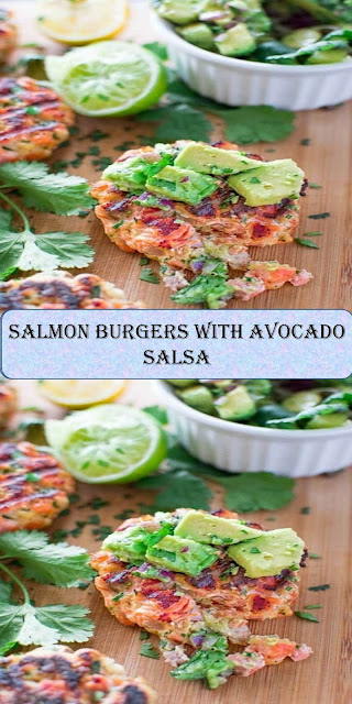 #Salmon #Burgers #with #Avocado #Salsa