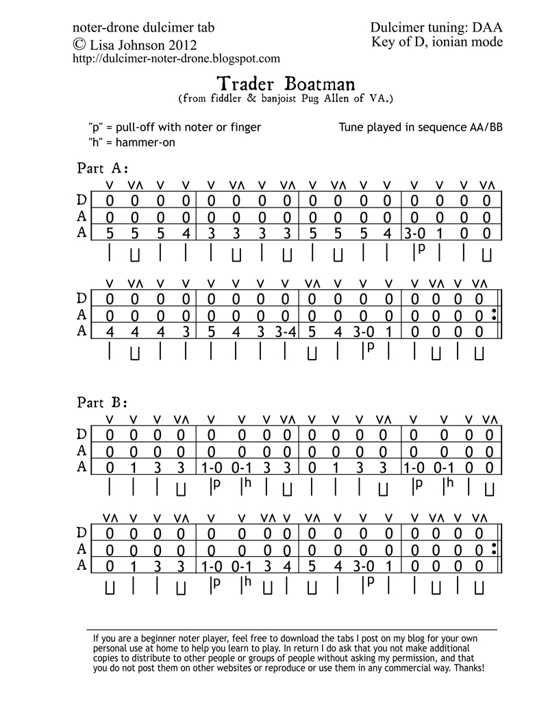 Mountain Dulcimer noter and drone blog