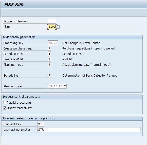 Mrp протокол. Алгоритм расчета Mrp SAP. Control parameters