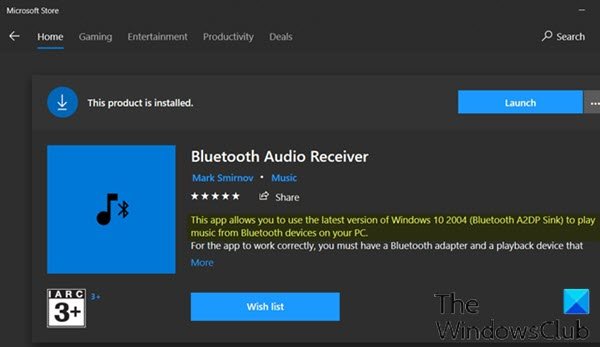 Riproduci musica in streaming dal telefono al PC tramite Bluetooth A2DP Sink