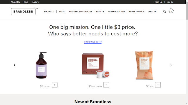 Brandless simple home page.