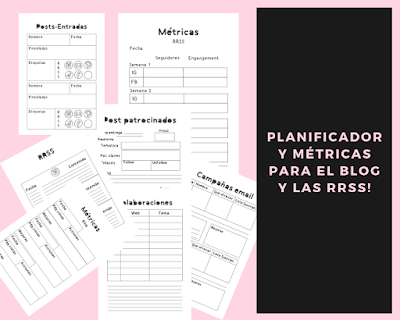 Agenda, blogueras, descargar, PDF, planificadores, métricas, listas