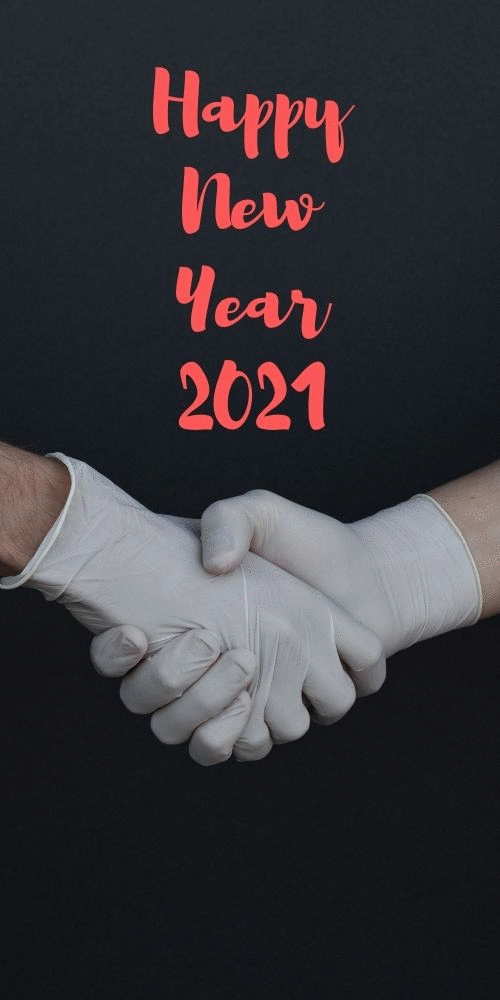 Happy New Year 2021 GIF with Gloves