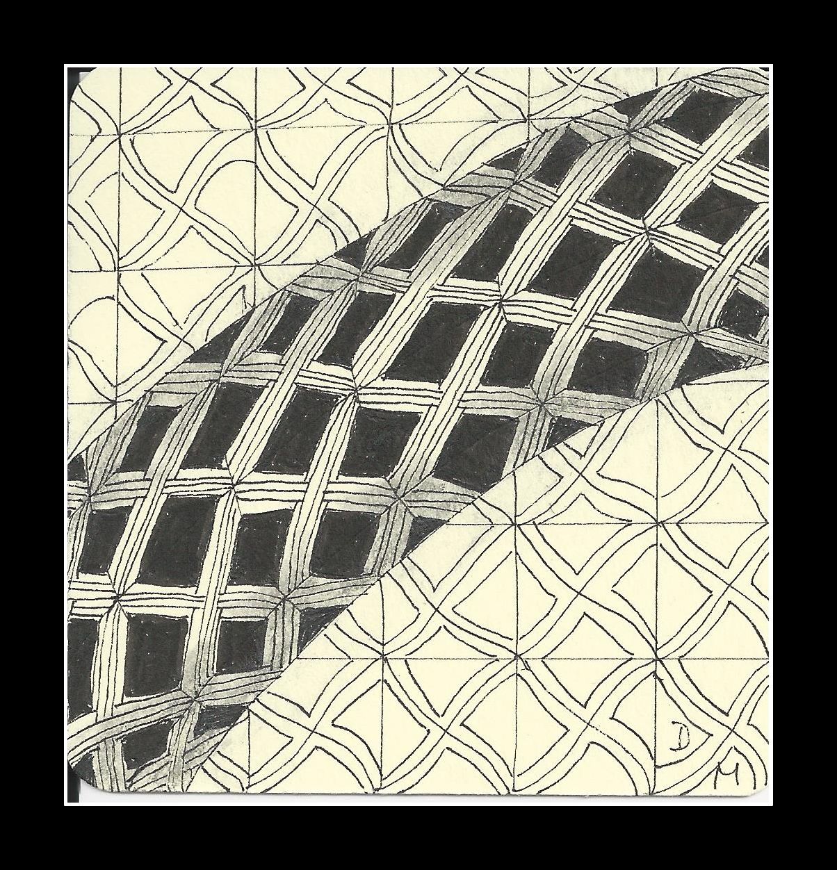 Di's Tangle Art: Challenge 122 Grid (un) Locked