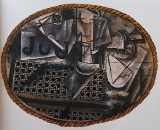 Круглые картины Пикассо Натюрморт с тростниковым креслом, 1912 Пикассо
