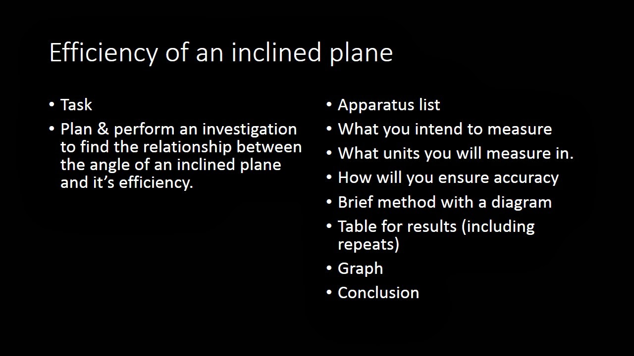 iGCSE Physics: Efficiency of an Inclined Plane