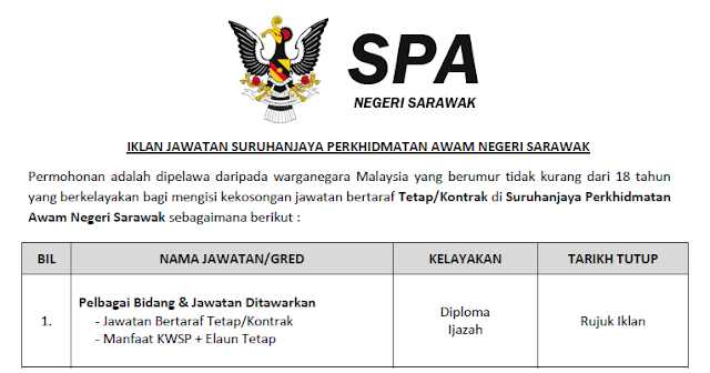 JAWATAN KOSONG SPA SARAWAK