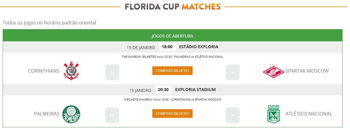 Spartak Moscou será adversário de Corinthians e Palmeiras na Florida Cup de  2020