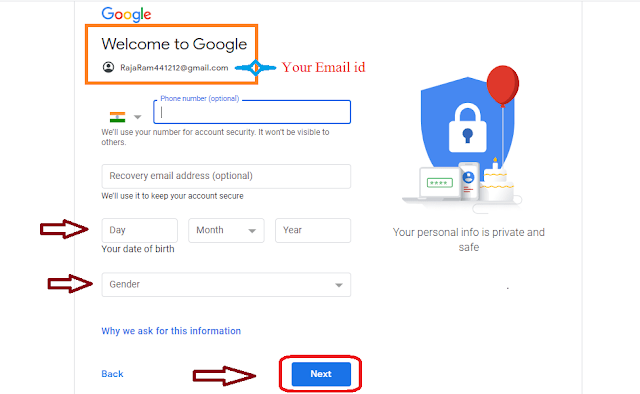 Create new Gmail account