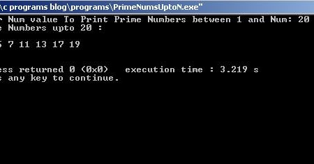 C PROGRAMS BLOG: C program to print Prime Numbers Between 1 and n