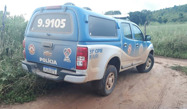 Jovem é encontrado morto no município de Mairi; corpo tinha marcas de tiros