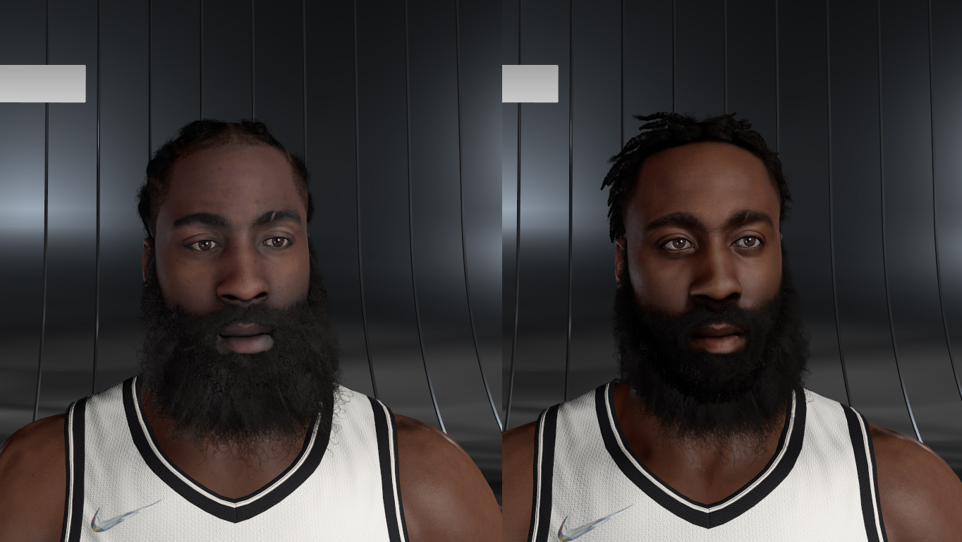 NBA 2K22 James Harden Cyberface, Hair and Body Model Brooklyn Nets Version By Awei
