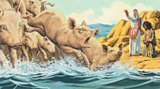 demonios cerdos lanza hato expulsa poderoso seor