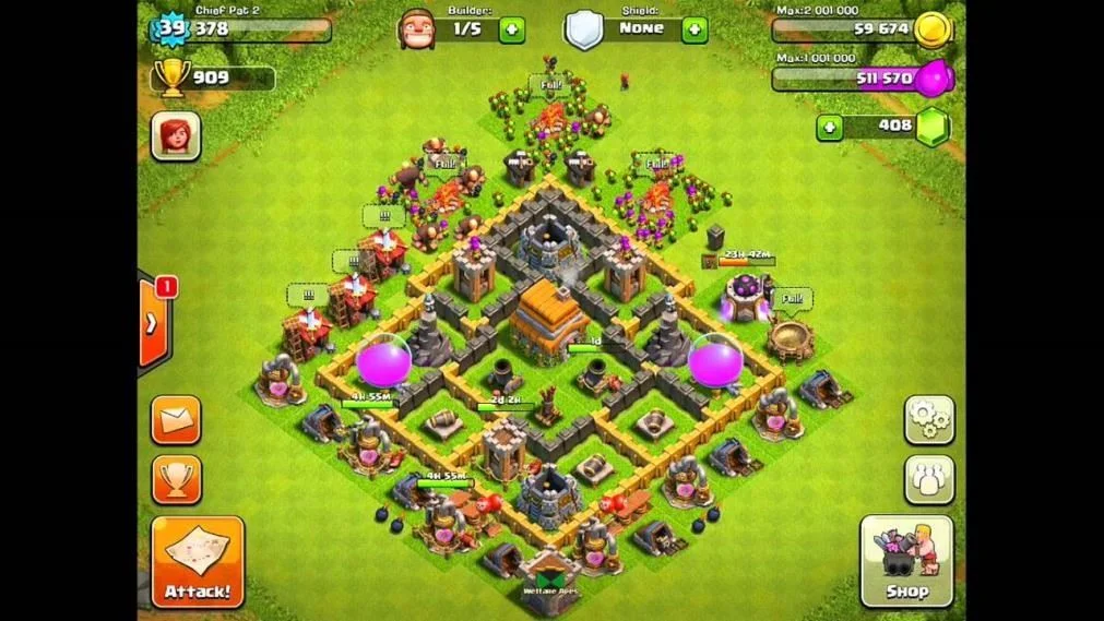 clash of clans 6 level town hall defense