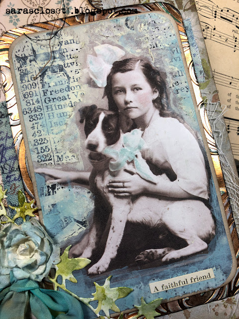 Sara Emily Barker https://sarascloset1.blogspot.com/ Tim Holtz Baroque Found Relatives Mixed Media Panel 2