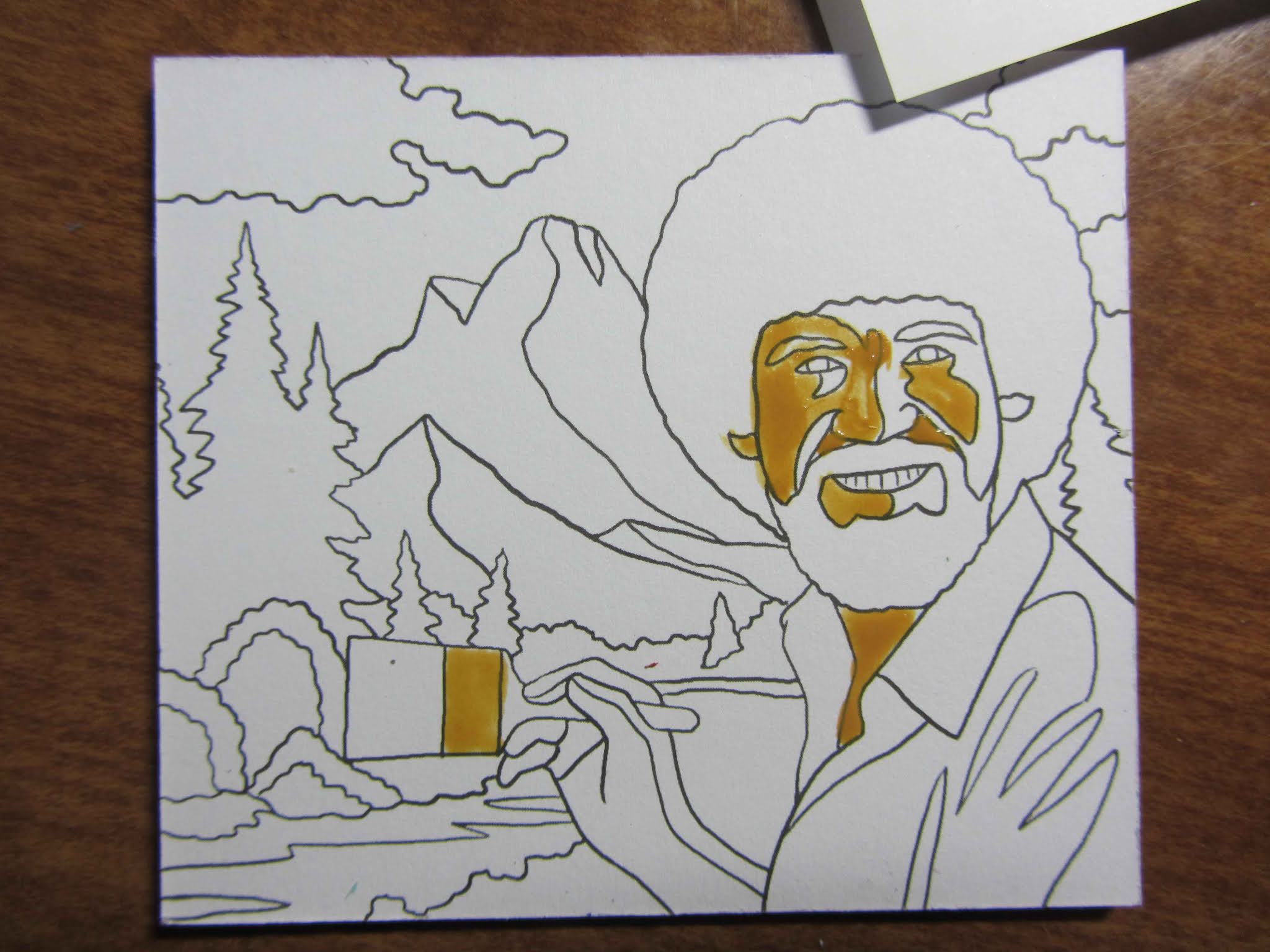 The ZehnKatzen Times Painting A Very Small Bob Ross, By The Numbers