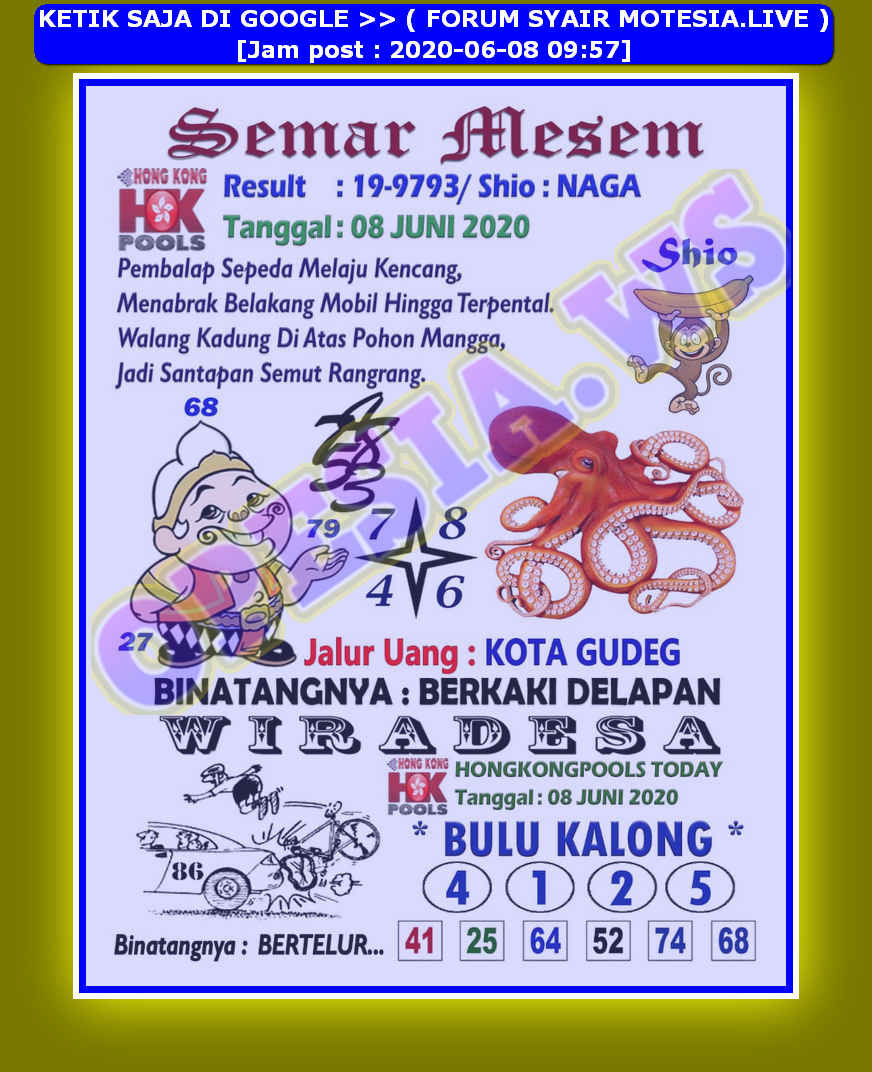 1 New Message Kode Syair Hongkong 8 Juni 2020 Forum Syair Togel Hongkong Singapura Sydney