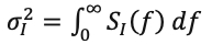 Equation for the variance in terms of the spectral density.