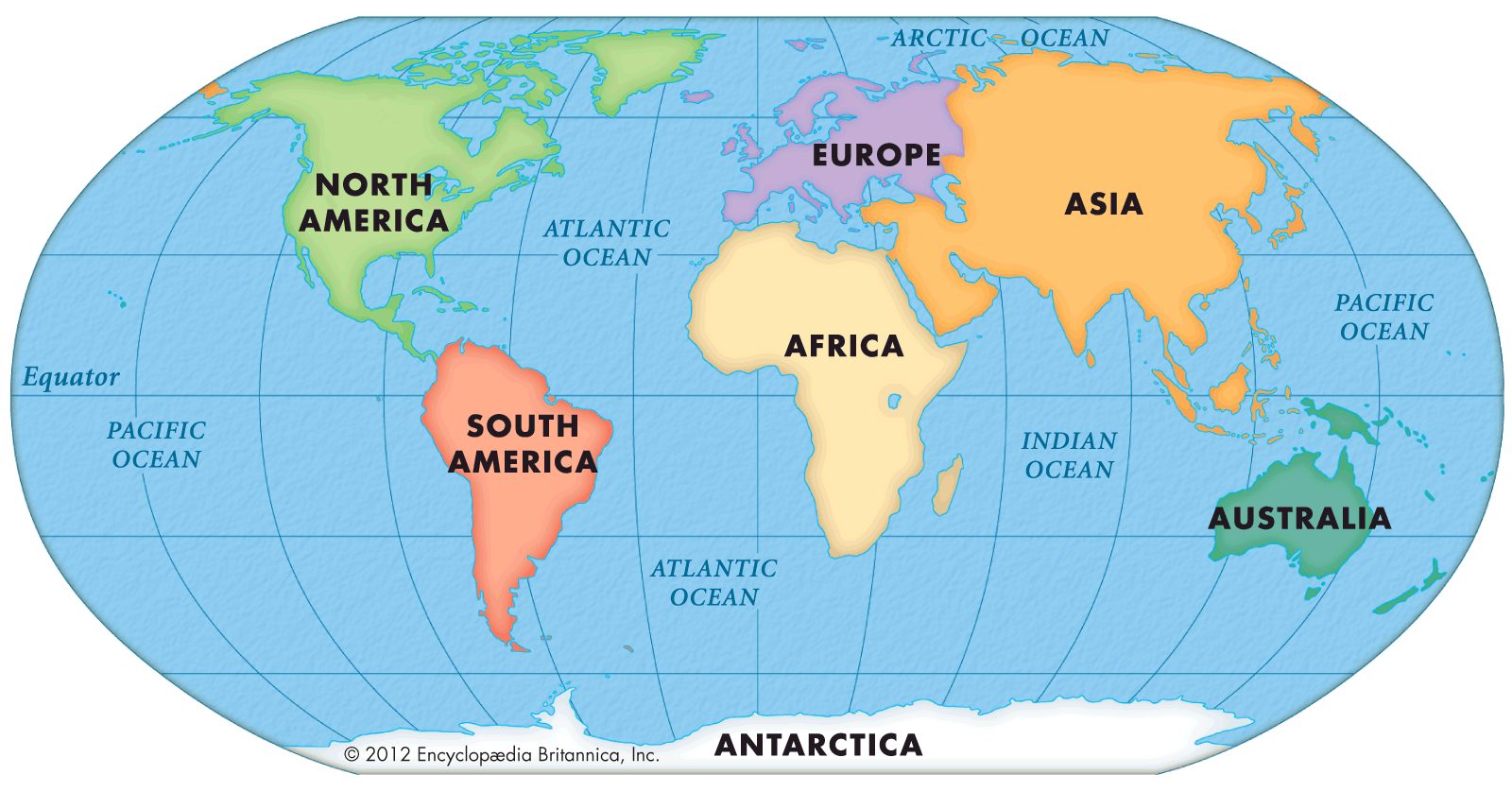 Printable World Map With Continents