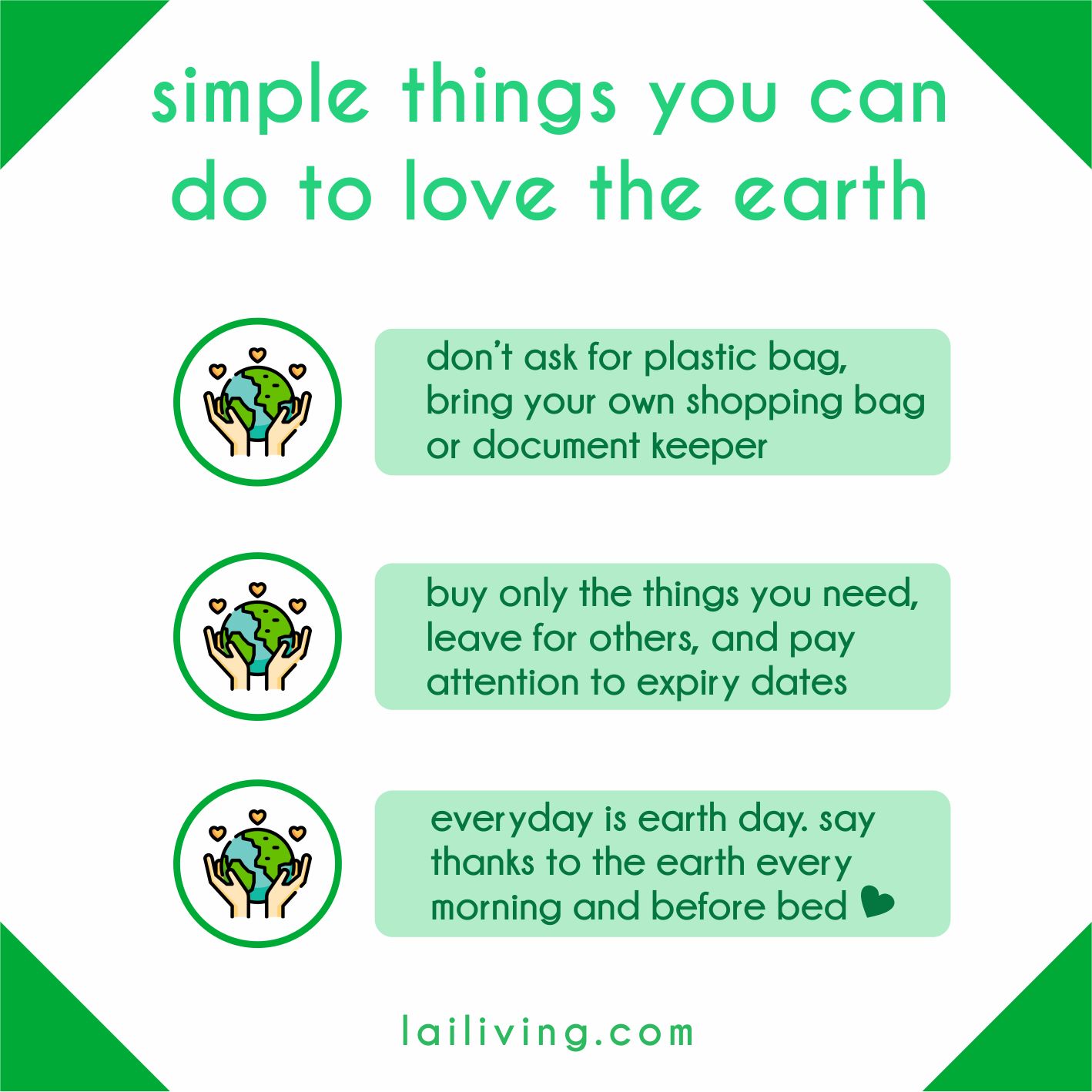 Simple Things You Can Do To Love The Earth lailiving