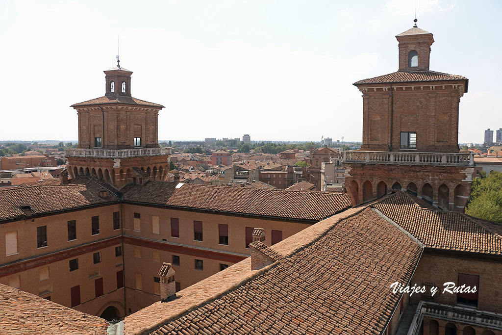 Vistas desde las terrazas del castillo d'Este de Ferrara