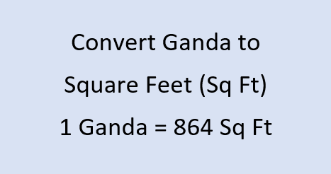 Ganda to Square Feet (Sq. Ft.) Land Area Unit Converter(01)