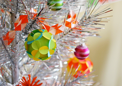 Origami paper christmas ornament
