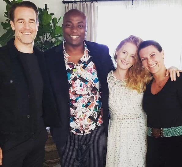 Princess Martha Louise with her boyfriend Shaman Durek Verrett, actor James Van Der Beek and his wife Kimberly Brook