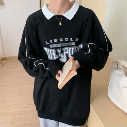 Áo Thun Sweater Unisex Nỉ Form Rộng BULLPUPSS Dáng dưới 66kg - Áo Nỉ Cổ Bẻ In Chữ G0110 17 f786b94f0 033f 43a2 bcb3