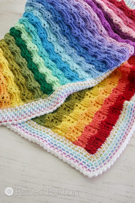 Chasing Rainbows Blanket Crochet pattern by Susan Carlson of Felted Button