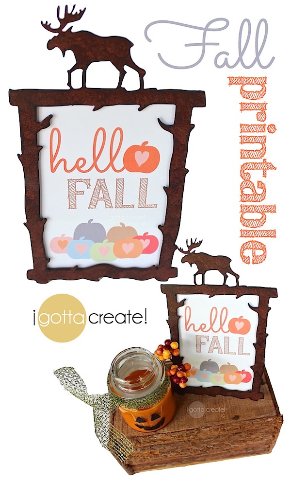 Sweet little pumpkin patch welcomes Fall! Free printable in 3 versions available at I Gotta Create!