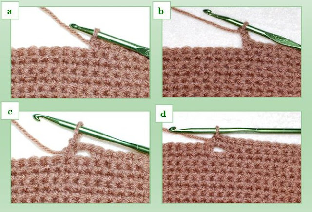 Horizontal Two-Row Crochet Buttonholes