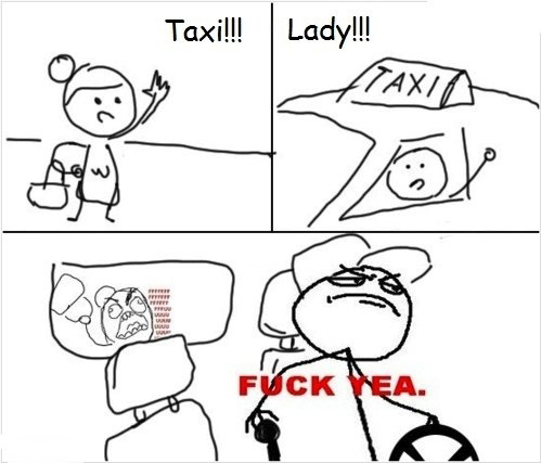Taxi! - Lady! - Funny Comic