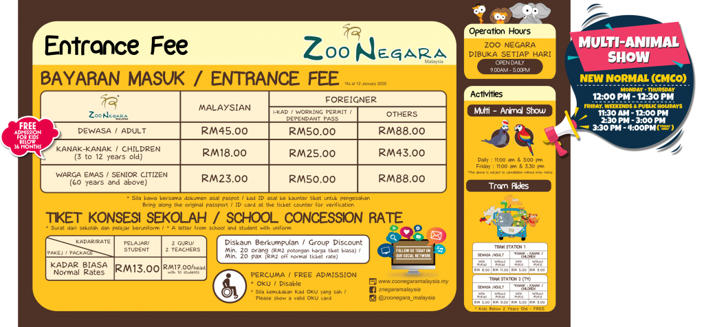 harga tiket zoo negara